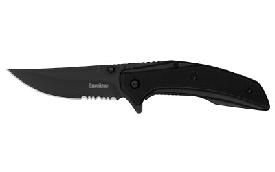 Kershaw Outright Black EDC Folder, 3" Upswept Trailing Point, Partial Serration, PVD Coated, G10 Handle 8320BLKST