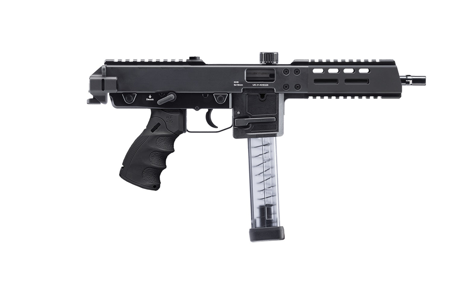 KH9S Covert 9mm Luger Pistol, 6" Barrel, Black Finish