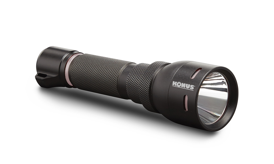 Konus 1000 Lumen Rechargeable Tactical Flashlight with Remote Switch and Rail Mount