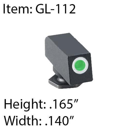 Ameriglo Glock Classic Style Tritium Front Night Sight - Green with White Outline