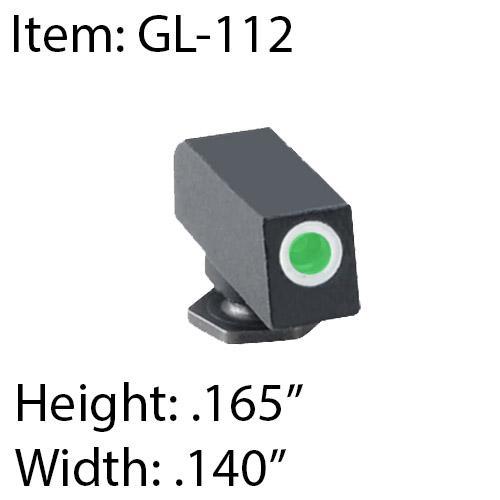 Ameriglo Glock Classic Style Tritium Front Night Sight - Green with White Outline