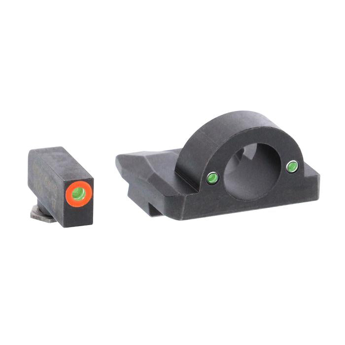 Ameriglo Orange Outline Ghost Ring Tritium Night Sights for Glock Models 17, 19, 26