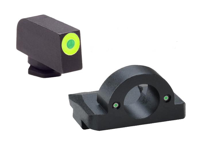 Ameriglo Green Outline Ghost Ring Tritium Night Sights for Glock 17, 19, 26