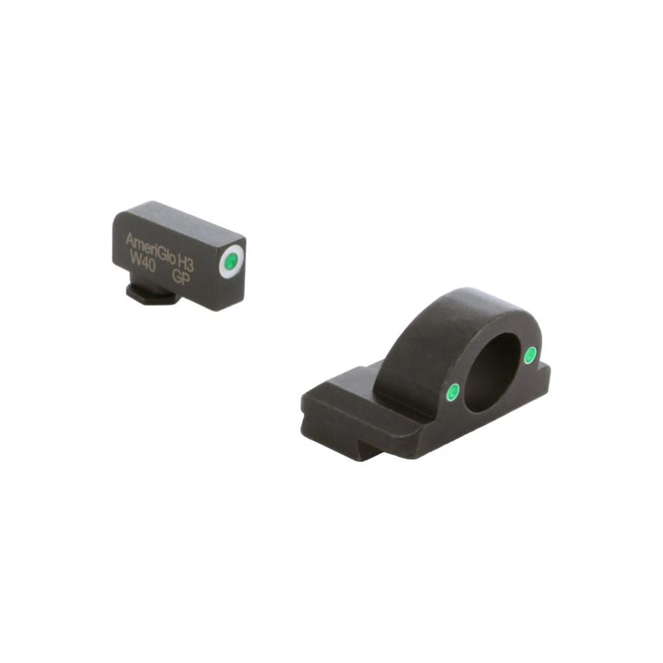 Ameriglo Ghost Ring Aperture Tritium Handgun Sight Glock 42 43 43X 48 Green Rear White Front