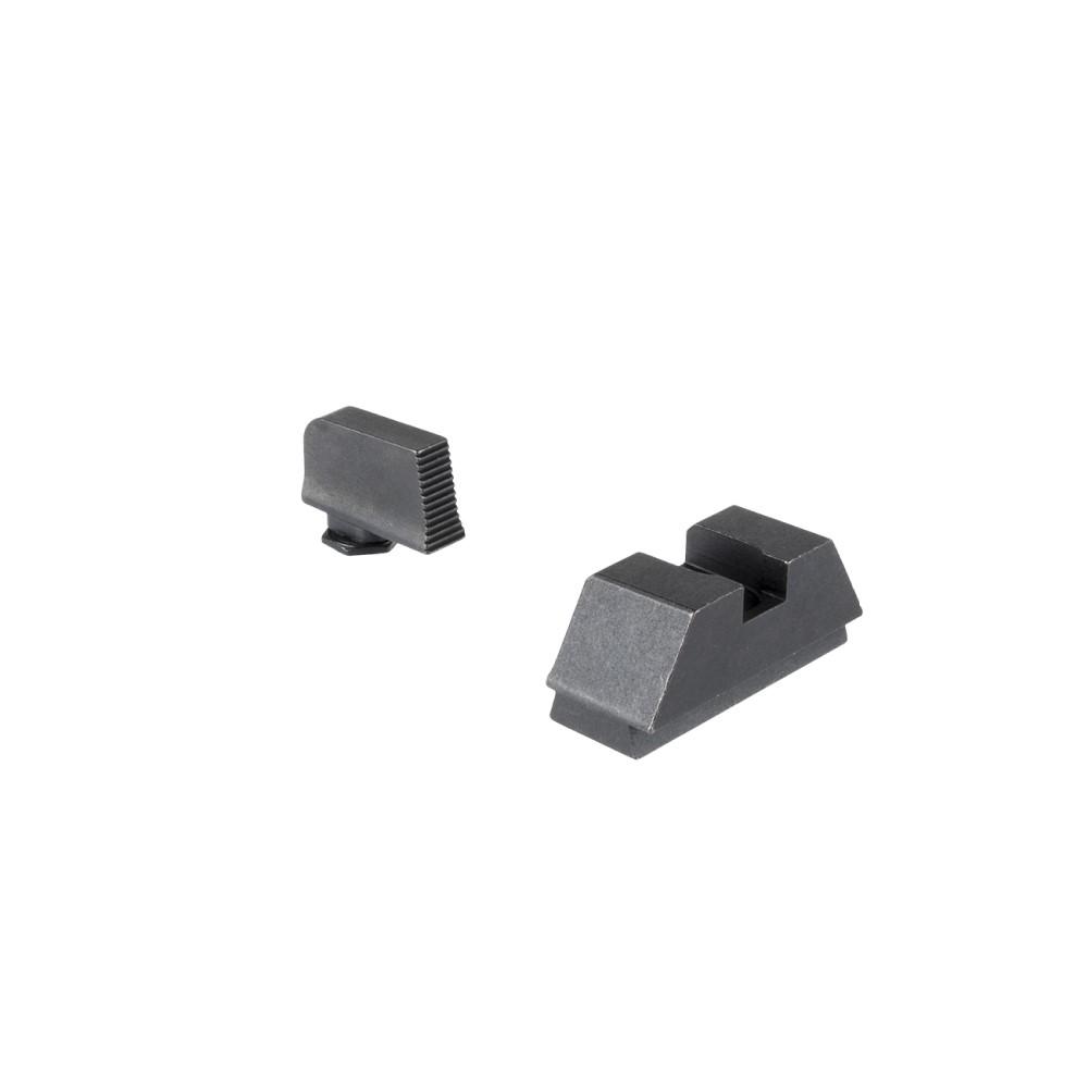 Ameriglo Glock Optics Compatible Handgun Sight Set Serrated Black Rear .295 Tall .220 Front
