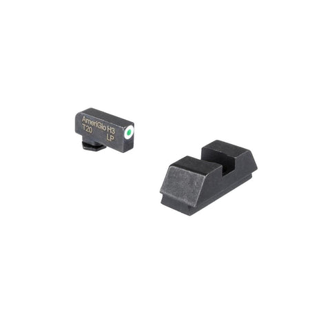 Ameriglo Glock Tritium Optic Compatible Sight Set Green White .220 Front .295 Tall Flat Black Rear