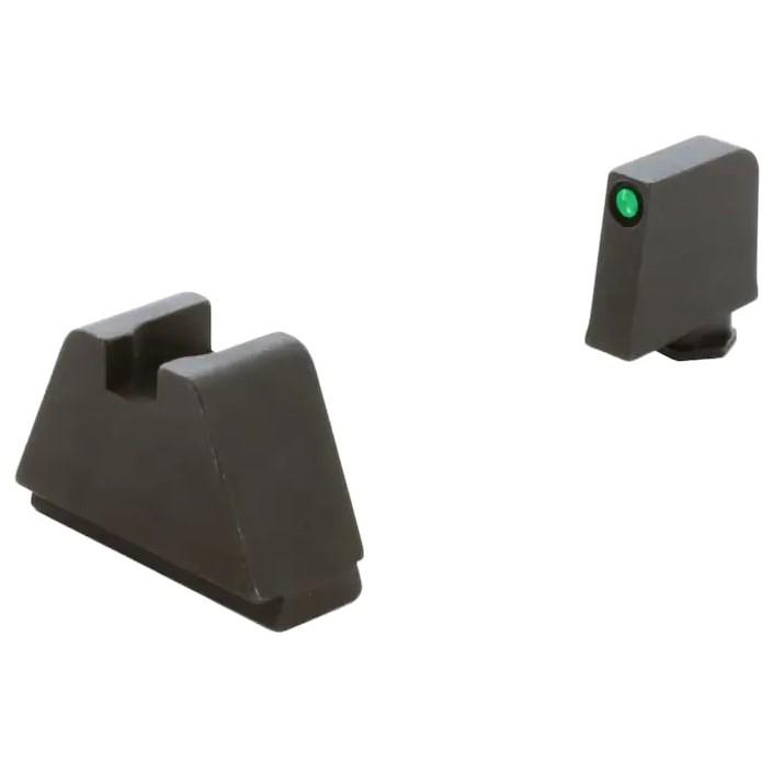 Ameriglo 4XL Suppressor-Height Night Sight Set for All Glock Models – Green Tritium/Flat Black