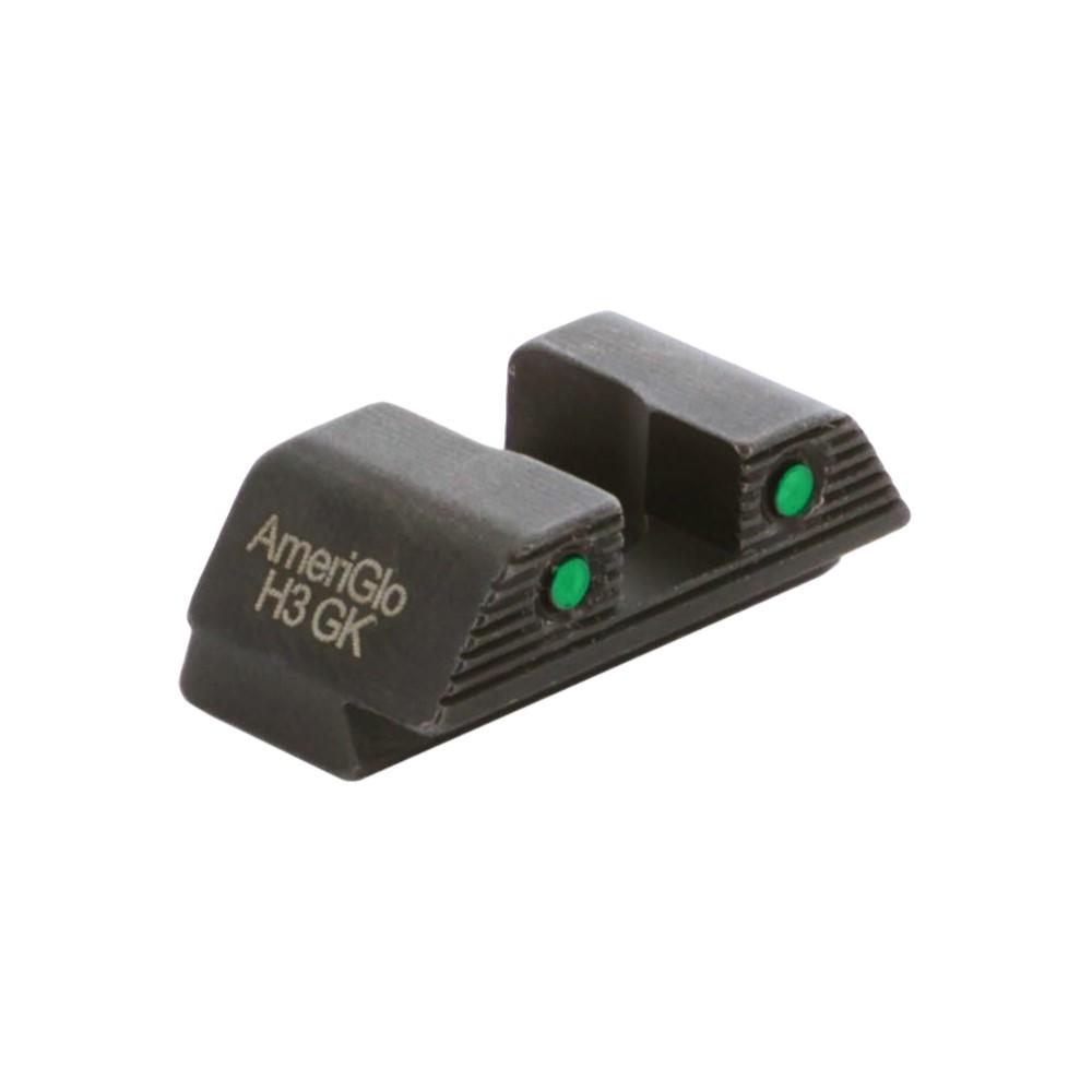 Ameriglo 2-Dot Tritium Rear Sight Black Outlines .256in Height Square Notch for Glock Compact Models