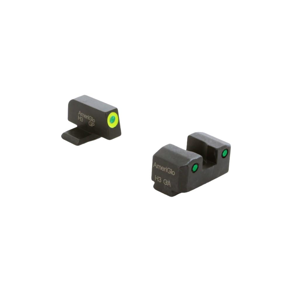 Ameriglo Trooper Tritium Handgun Sight Set SIG Sauer #8/#8 Green Rear LumiGreen Front