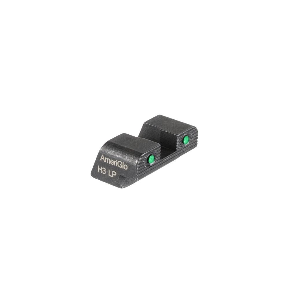 Ameriglo Tritium 2-Dot Rear Night Sight Black Outline .250" H Sq Notch #8 Sig/Springfield