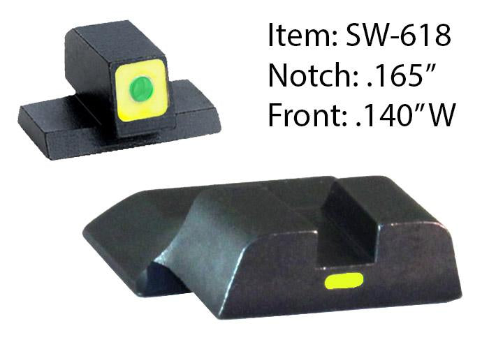 Ameriglo CAP Night Sights Green Tritium LumiGreen Outline for S&W M&P Shield