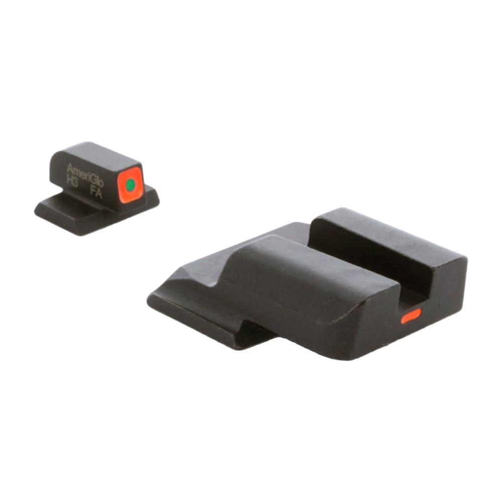 Ameriglo CAP Green Tritium Night Sights Orange Square Outline Front for M&P Shield