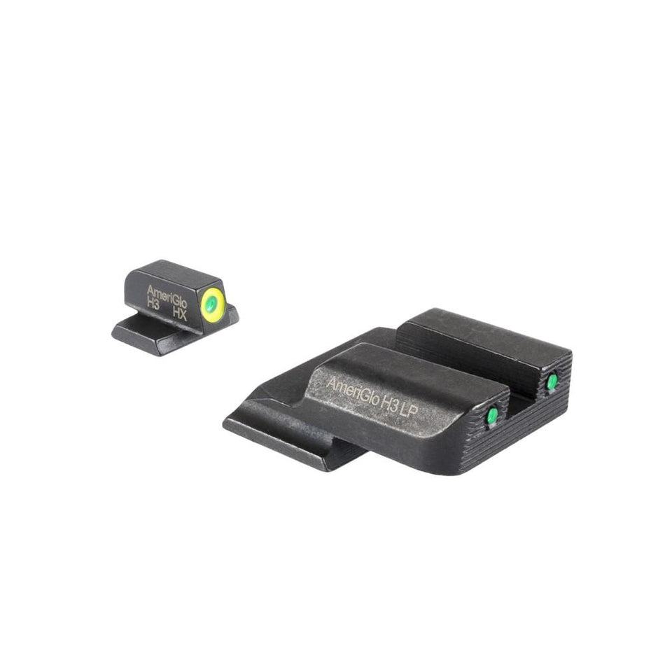 Ameriglo Trooper S&W M&P Night Sights Green Tritium Rear with LumiGreen Front