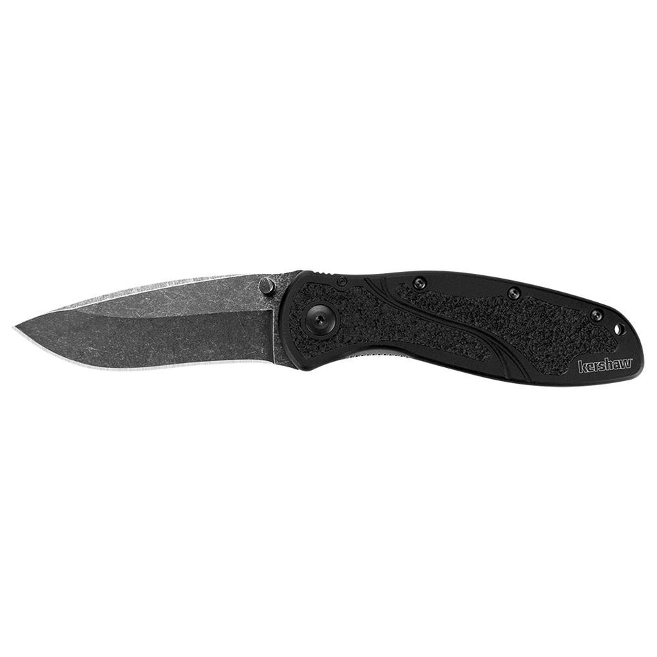 Kershaw Blur BlackWash Folding Knife 3-2/5" Drop Point Black