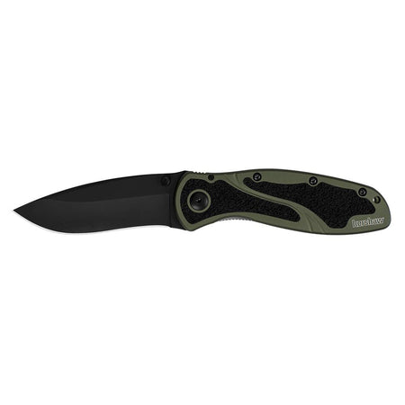 Kershaw Blur OD Green Folding Knife with Drop Point Blade