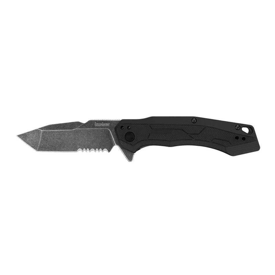 Kershaw Analyst 3.25" Tanto Combo Edge Folding Knife - Black