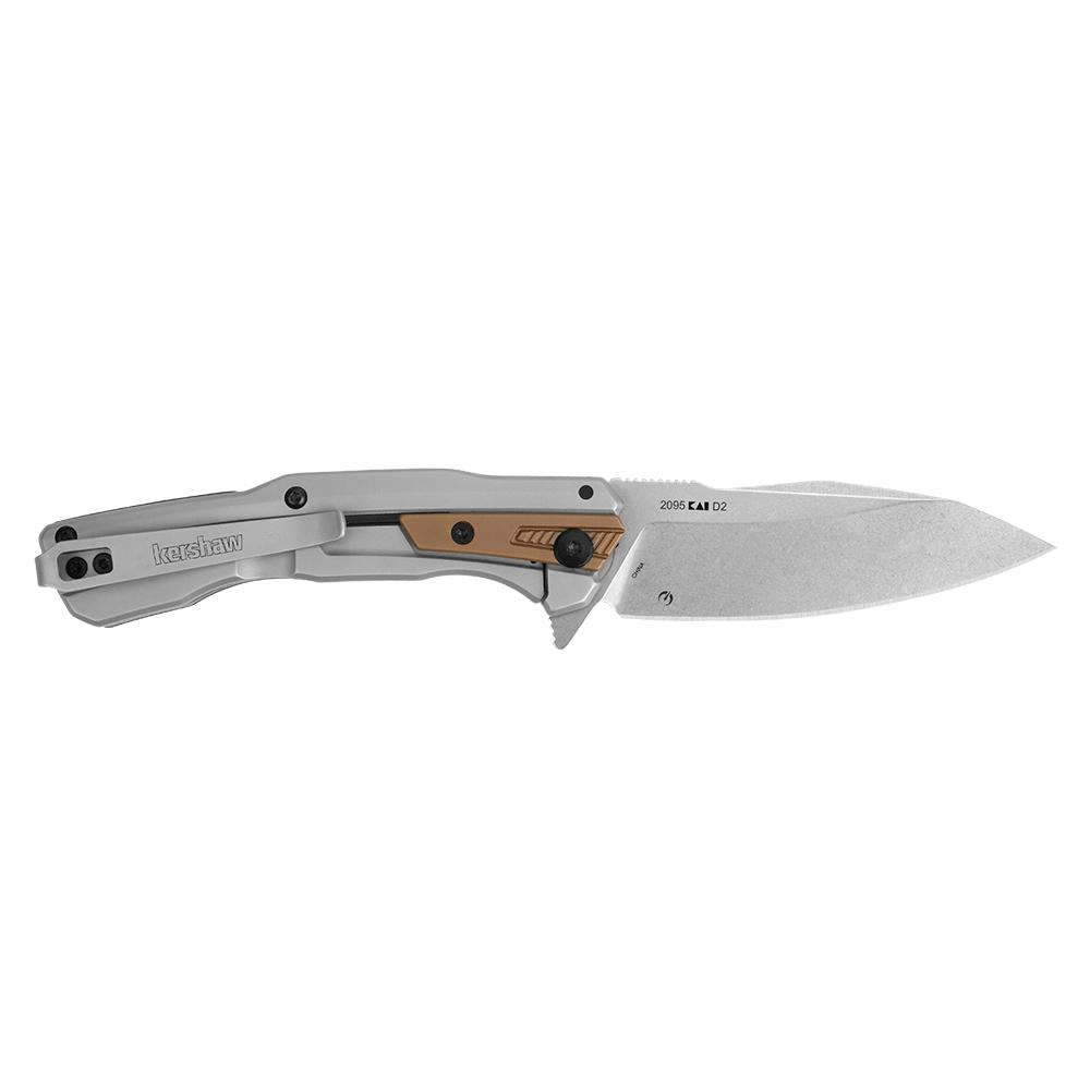 Kershaw Endgame 3-1/4" Drop Point Blade Folding Knife Bronze PVD Silver