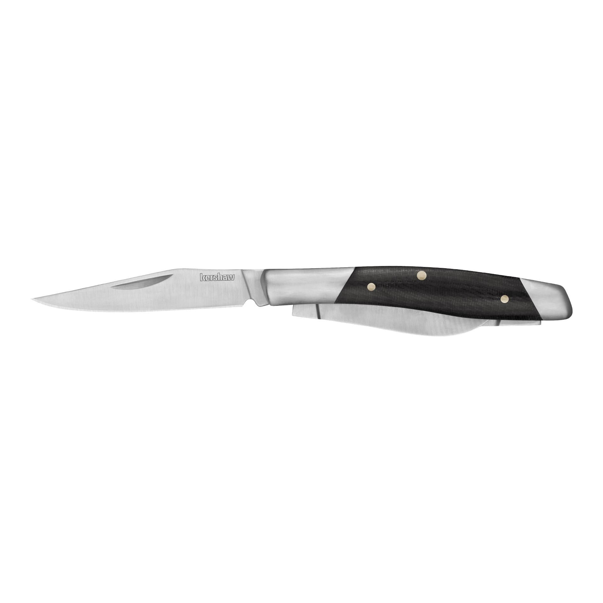 Kershaw Iredale Three-Blade Slipjoint Folding Knife, Clip Point, Black