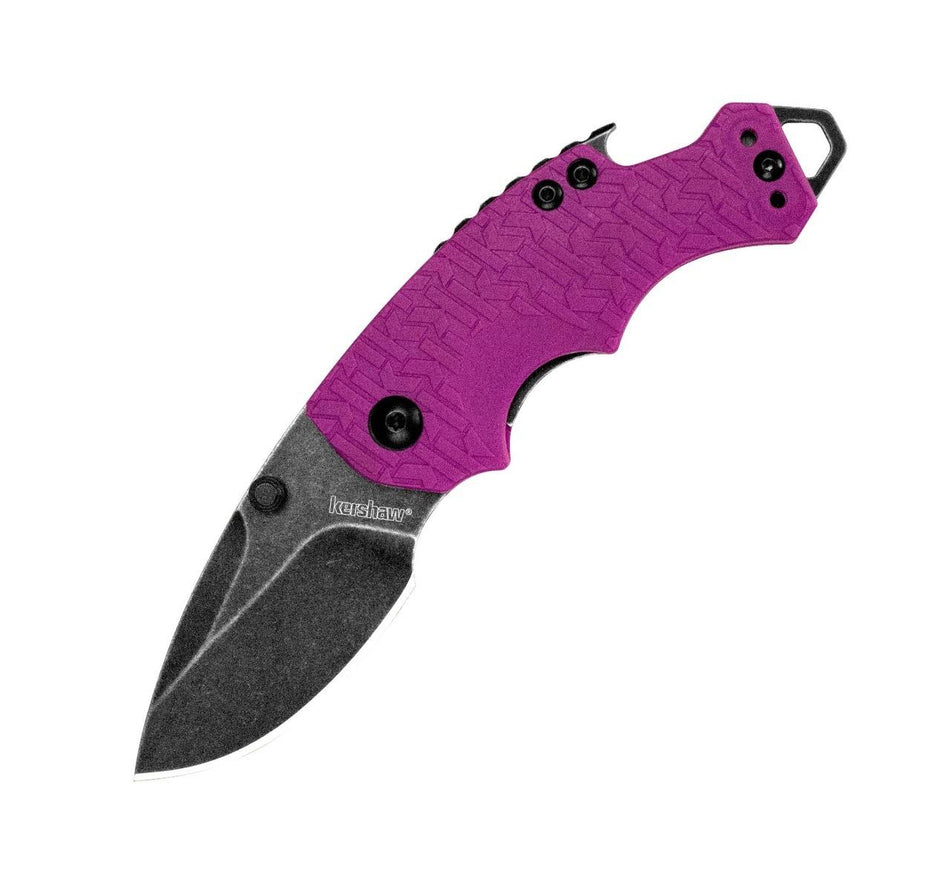 Kershaw Shuffle Plain Edge Knife - Purple Glass-Filled Nylon Handle