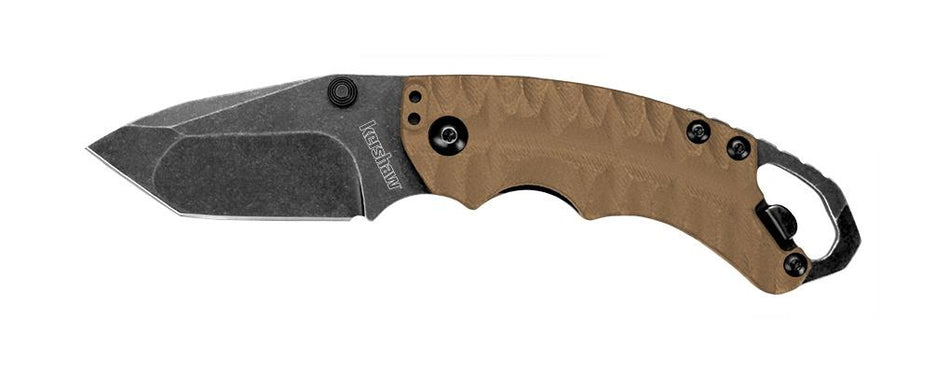 Kershaw Shuffle II Tanto Folding Knife Tan Handle - 8Cr13MoV BlackWash Blade