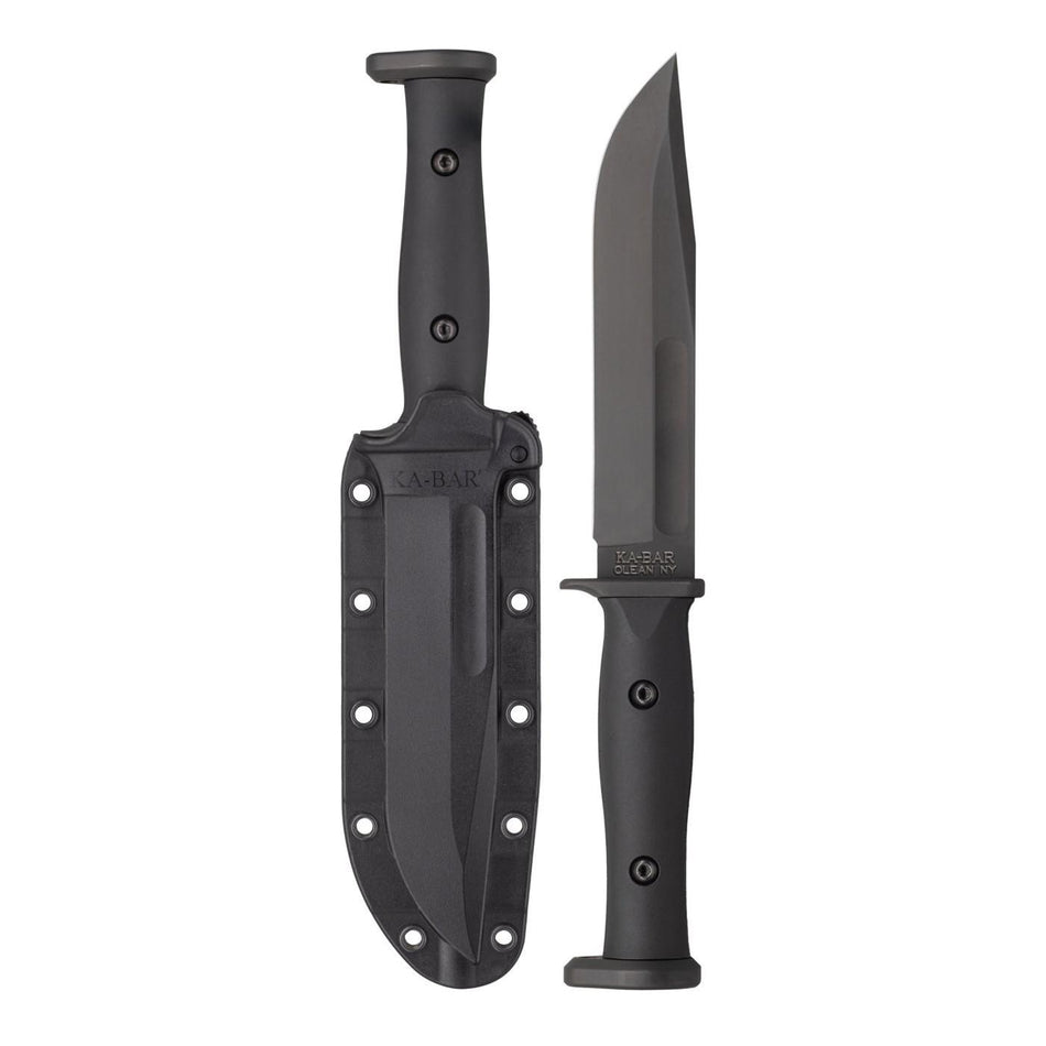 KA-BAR Slabby Full Tang Fixed Blade Knife Black Nylon Handle 1095 Cro-Van