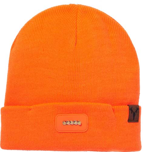 Hot Shot Basics 5-Bulb Lighted Bolt Knit Cap - Blaze