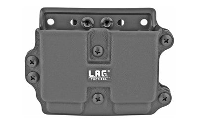 LAG Tactical M.C.S. Double Mag Carrier, 9MM/40 Cal Compact and Slim Magazines, Kydex, Matte Black
