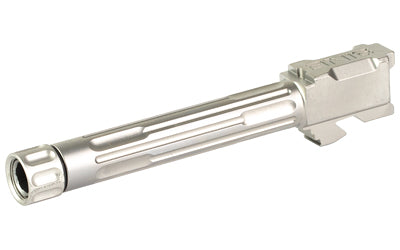 LanTac 9INE Match Grade Barrel, Fluted & Threaded 1/2-28, Glock 17 Gen 3/4, Stainless Finish, Silver, Includes Thread Protector