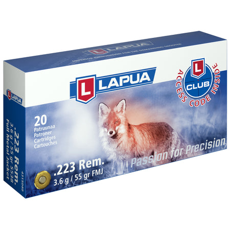 Lapua .223 Remington 4315042 6418267103657 Full Metal Jacket FMJ 55 Grain