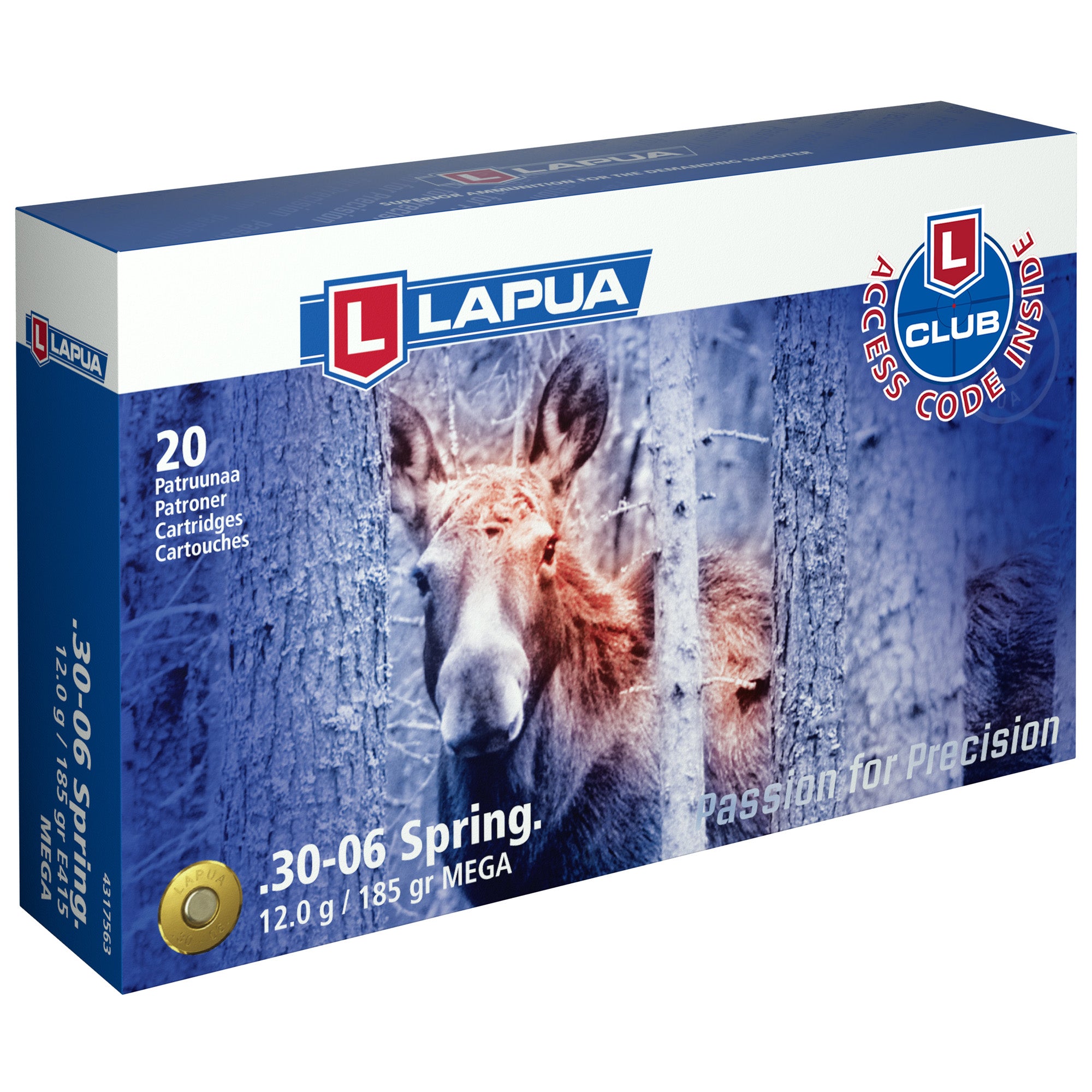 Lapua .30-06 Springfield 4317563 Mega Jacketed Soft Point JSP 185 Grain