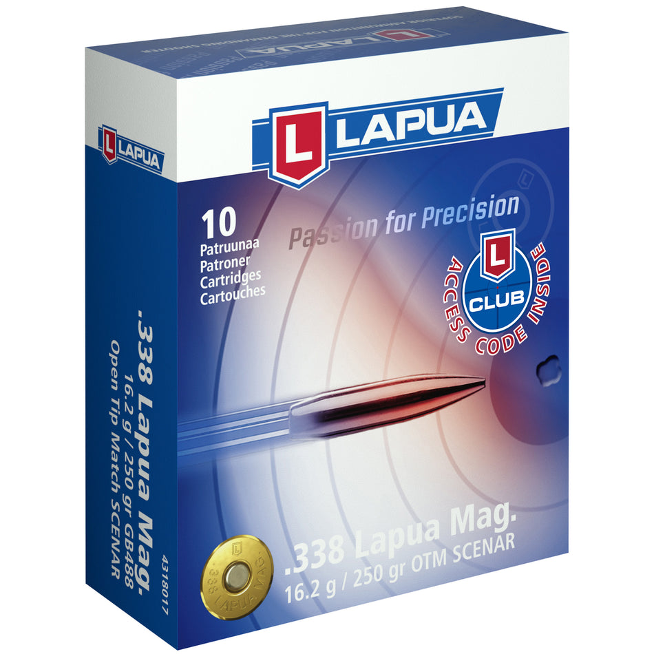 Lapua .338 Lapua Magnum 4318017 Scenar Open Tip Match OTM 250 Grain