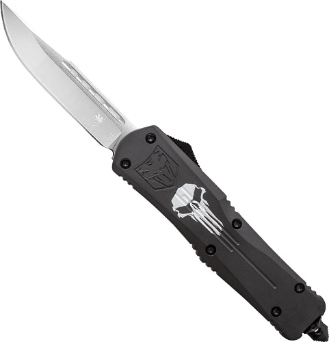 CobraTec FS3 Large OTF Knife Black Punisher 3.5" D2 Drop Point Blade