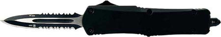 Templar Large OTF Black Rubber 3.5" Serrated Black Dagger Knife