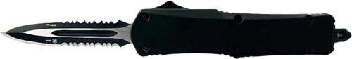 Templar Large OTF Black Rubber 3.5" Serrated Black Dagger Knife