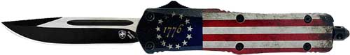Templar Large OTF Betsy Ross Flag Knife 3.5" Black Drop Point