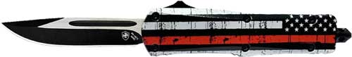 Templar Large OTF Back The Red Knife 3.5" Black Drop Point