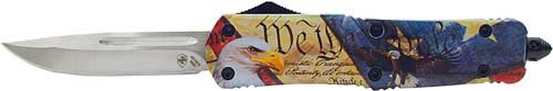 Templar Large OTF Eagle Design 3.5" Silver Drop Point Knife