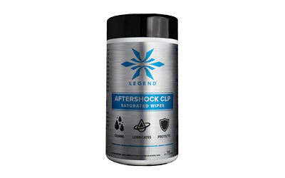 Legend Aftershock CLP Firearm Cleaning Wipes, 75 Count, 5x7 Cotton Fiber AS-SW-75