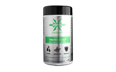 Tremor Scented CLP by Legend Outdoor Gear, 75-Count Cotton Fiber Gun Cleaning Wipes TRMR-SW-75