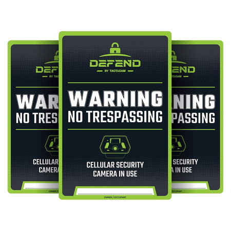Tactacam Defend No Trespassing Signs for Security Monitoring 3/ct