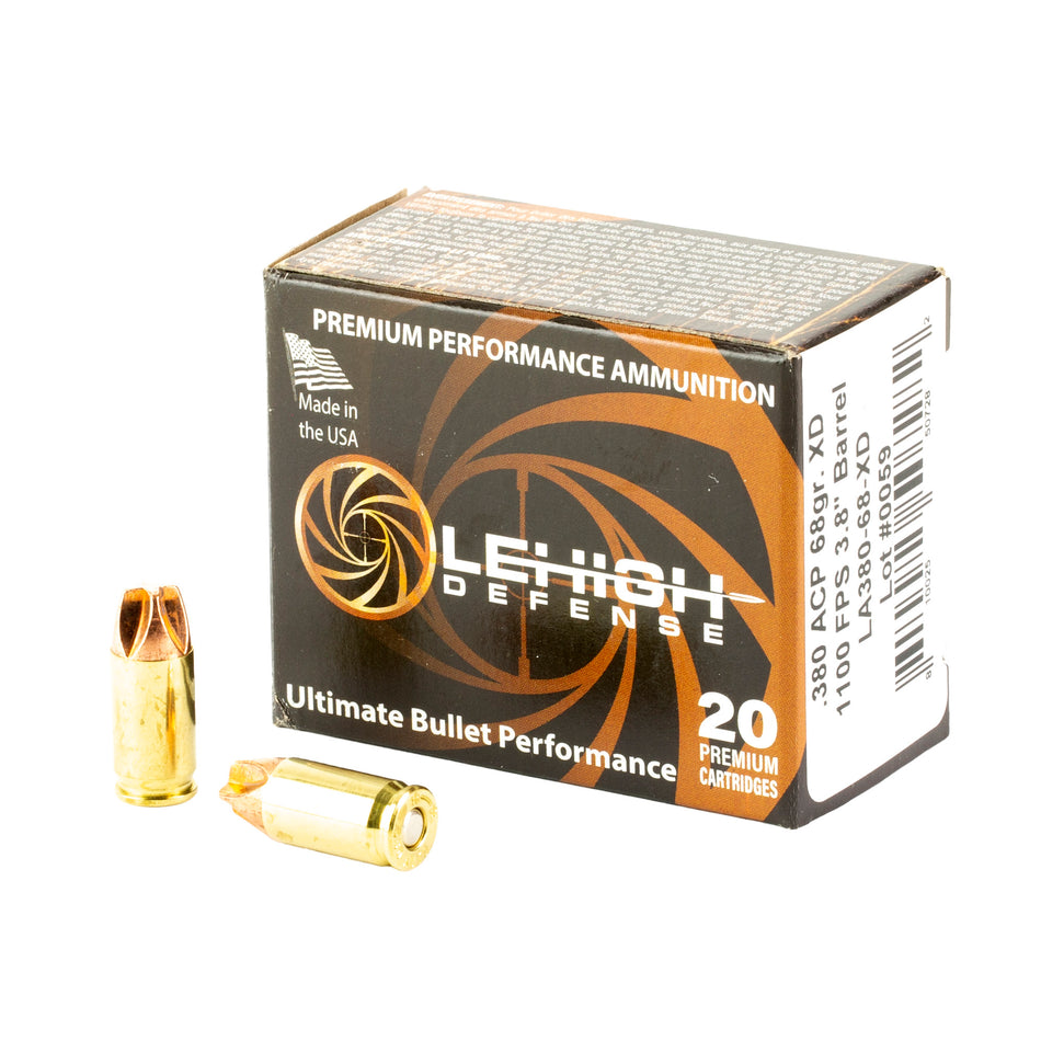 Lehigh Defense .380 ACP/Auto LA38068XD Xtreme Defense Fluid Transfer Monolithic 68 Grain