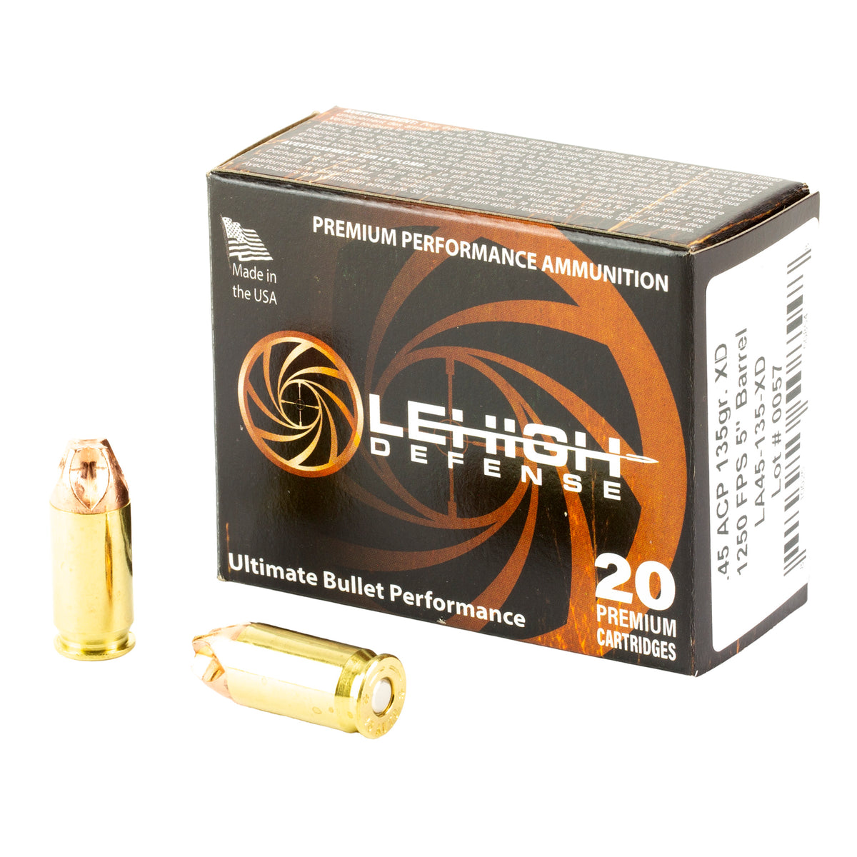 Lehigh Defense .45 ACP/Auto LA45135XD Xtreme Defense Fluid Transfer Monolithic 135 Grain