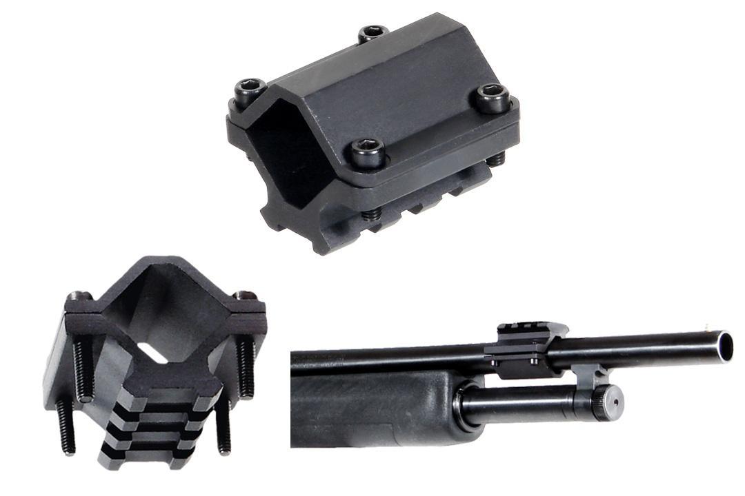 UTG Leapers Paintball Rail Barrel Clamp Mount for Shotguns - 3 Slot Single Rail