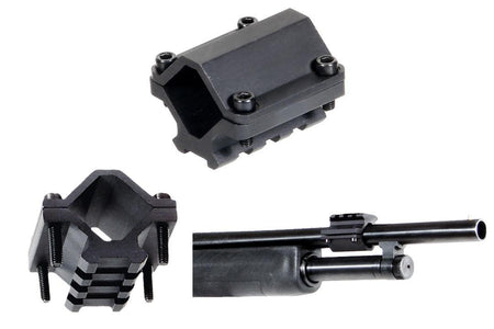 UTG Leapers Paintball Rail Barrel Clamp Mount for Shotguns - 3 Slot Single Rail