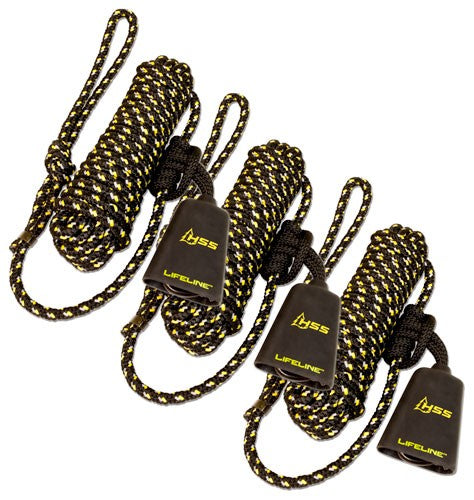 HSS Reflective Lifeline 30 ft. with Recon Single Carabiner 3-Pack