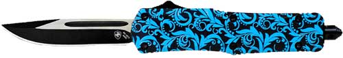 Templar Large OTF Maiden Teal Design 3.5" Black Drop Point Knife