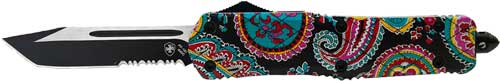 Templar Large OTF Quilt Design 3.5" Serrated Black Tanto Knife