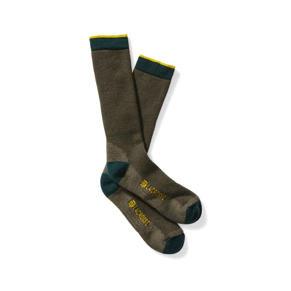 LaCrosse Merino Midweight Men's Crew Sock XL - OD Green Moisture-Wicking
