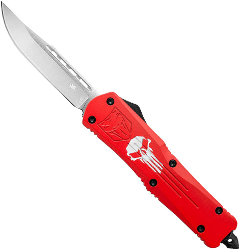 CobraTec FS3 Large OTF Knife Red Punisher 3.5" D2 Drop Point Blade