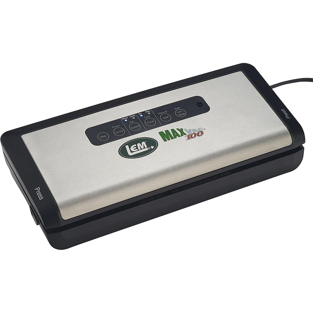 LEM MaxVac 100 Vacuum Sealer with Locking Lid and Stainless Steel Top
